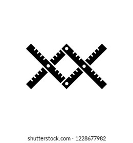 Black & white vector illustration of pantograph to enlarge, reduce sketch. Flat icon of instrument for architect, drafter, draftsman. Technical & mechanical drawing tool. Isolated object 