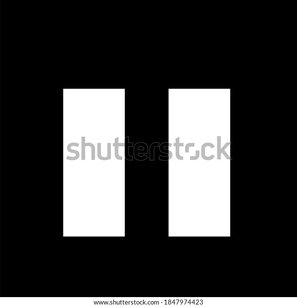 Black White Vector Illustration Pause Sign Stock Vector (Royalty Free ...