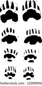 Black and white vector illustration of paw prints