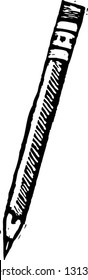 Black and white vector illustration of a pencil