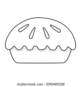 Ilustración vectorial en blanco y negro de una tarta en venta 