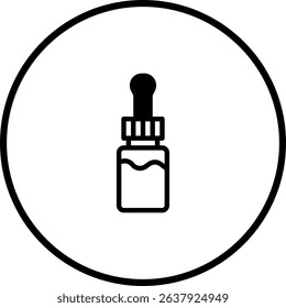 Black and White Vector Illustration of Pipette for Medical or Cosmetic use