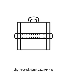 Black & White Vector Illustration Of Portable Drawing Board With Ruler. Line Icon Of Drafting Table For Architect, Engineer, Draftsman. Technical & Mechanical Drawing Tool. Isolated Object 