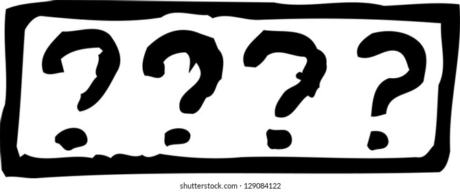 Black and white vector illustration of question mark