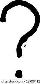 Black and white vector illustration of question mark