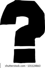 Black and white vector illustration of question mark
