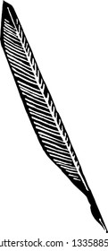 Black and white vector illustration of a quill pen