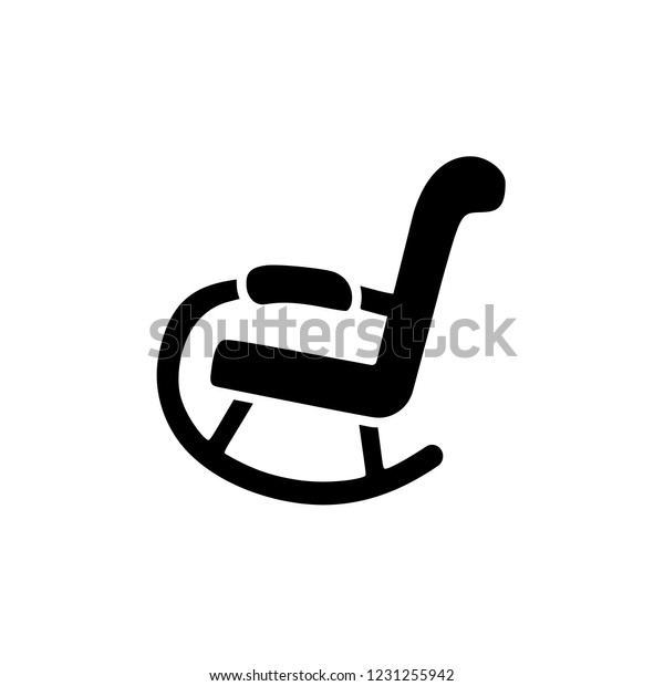 Black White Vector Illustration Rocking Chair Stock Vector