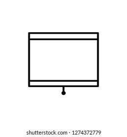 Black & white vector illustration of roller blind shutter. Line icon of window jalousie. Isolated object on white background