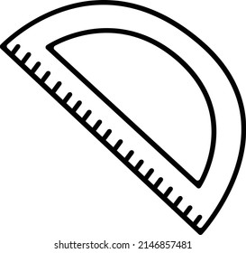 Black and white vector illustration of the ruler. Sketch of school subjects. The idea for a logo, drawings, banners, magazines, printing on clothes, advertising, children's coloring book