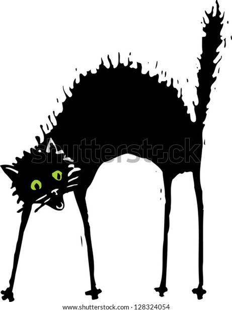 怖い猫の白黒のベクターイラスト のベクター画像素材 ロイヤリティフリー
