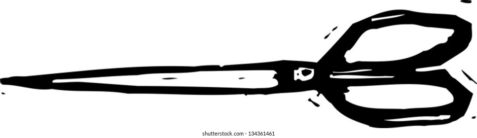Black and white vector illustration of Scissors