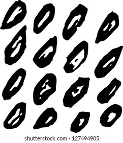 Black and white vector illustration of seeds