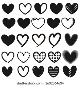 Black and white vector illustration set