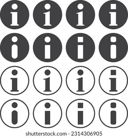 conjunto de ilustraciones vectoriales en blanco y negro con marca de estilo de información
