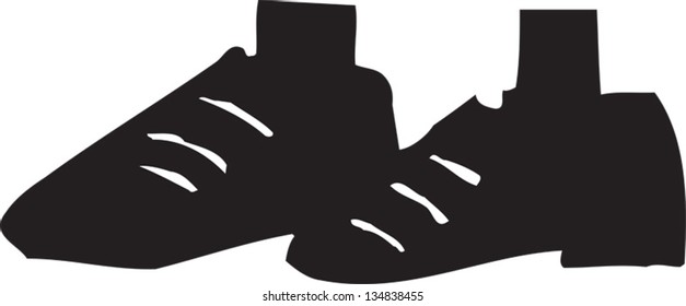 Black and white vector illustration of Shoes and Socks