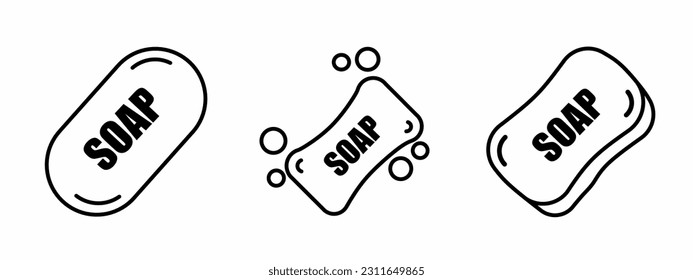 Schwarz-Weiß-Vektorgrafik eines Seifensymbol.
