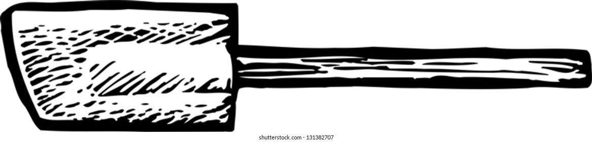 Black and white vector illustration of spatula