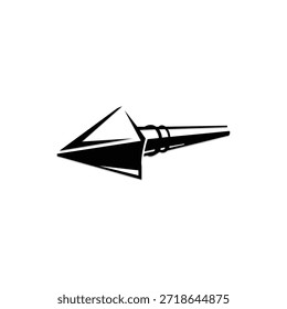Ilustración vectorial en blanco y negro de una punta de lanza o punta de flecha