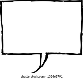 Black and white vector illustration of a speech bubble