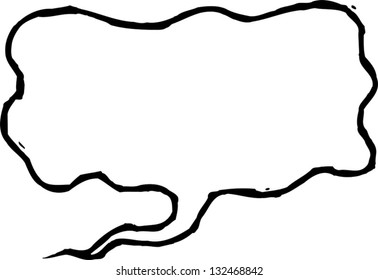 Black and white vector illustration of a speech bubble