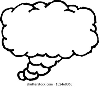 Black and white vector illustration of a speech bubble
