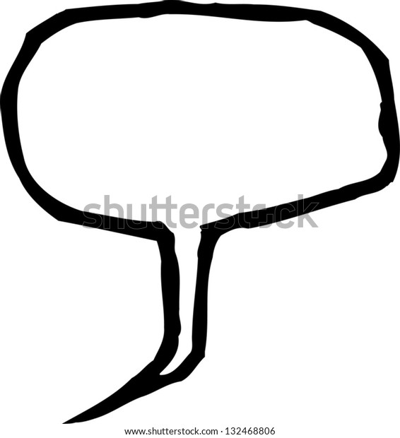 Black White Vector Illustration Speech Bubble Stock Vector (Royalty ...