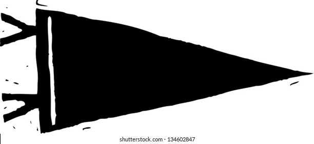 Black And White Vector Illustration Of Sports Pennant