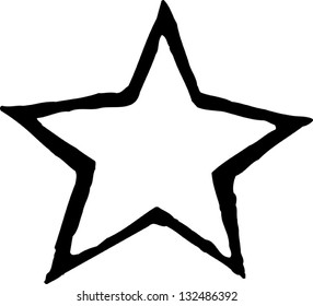 Ilustración vectorial en blanco y negro de una estrella