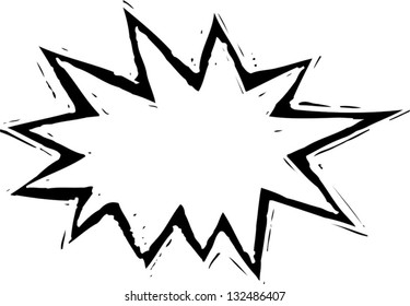 Black and white vector illustration of a star burst