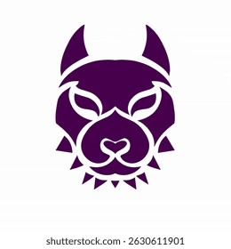 Black and white vector illustration of a stylized dog face in tribal design. Symmetrical and abstract pattern ideal for tattoo art, logo concepts, and graphic design projects