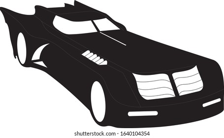 black and white vector illustration of a supercar