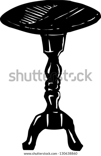 Black White Vector Illustration Table Stock Vector (Royalty Free ...