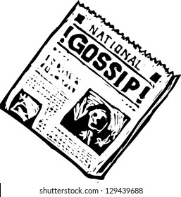 Black And White Vector Illustration Of A Tabloid Newspaper