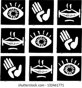 Black and white vector illustration of tile