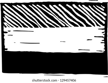 Ilustración vectorial tricolor en blanco y negro
