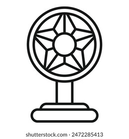 Black and white vector illustration of a trophy with a star design, ideal for achievement icons