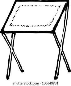 Black and white vector illustration of TV tray
