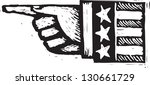 Black and white vector illustration of Uncle Sam pointing hand
