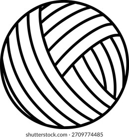Eine schwarz-weiße Vektorgrafik eines Volleyballs. Ideal für sportliche Themen, Teamgeist oder Design-Elemente. Einfach, sauber und einsatzbereit!