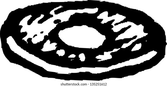 Black and white vector illustration of a Washer