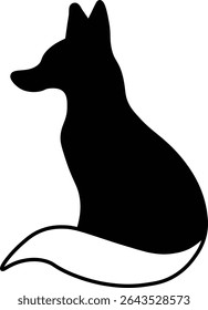 Black and white vector illustration of a wild wolf, a cute mammal silhouette perfect for animal art and nature-inspired designs
