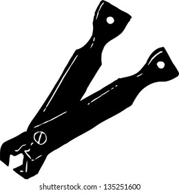 Black and white vector illustration of Wire Stripper