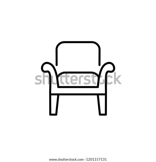 Black White Vector Illustration Wooden Armchair Stock