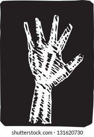 Black and white vector illustration of X-ray