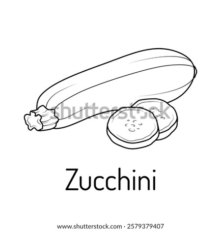 Illustration of zucchinis on beige background