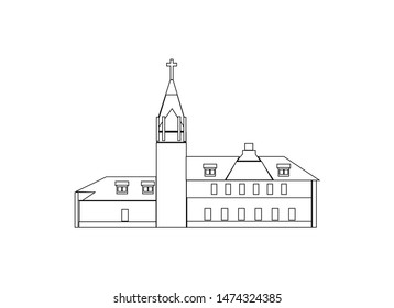 Black and White Vector Illustrations of Railway Stations