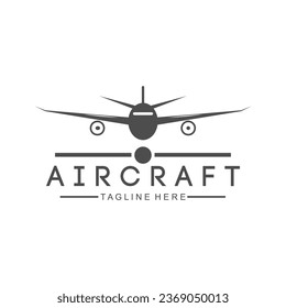 black and white vector image of an airplane sign.