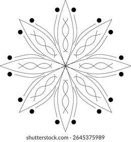 schwarz-weißes Vektorbild schöne Mandala Desigen Illustration eps 10