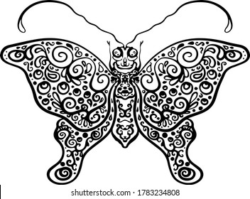 Butterfly Vintage Decorative Elements Mandalas Oriental Stock Vector ...